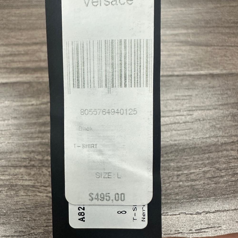 NWT Authentic Versace Men's Black & White Embroidered Logo Shirt - Size L - Picture 9 of 12